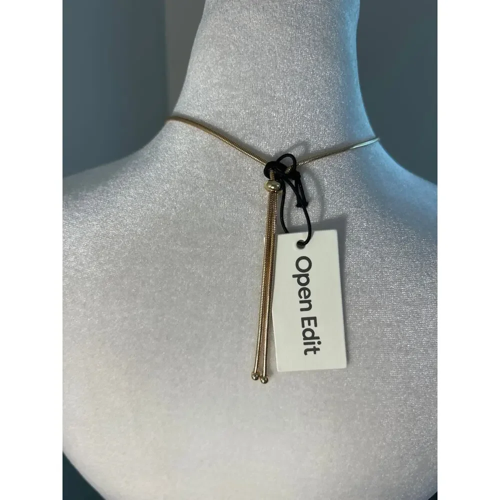 Open Edit from Nordstrom tigers eye and gold pendant necklace NWT